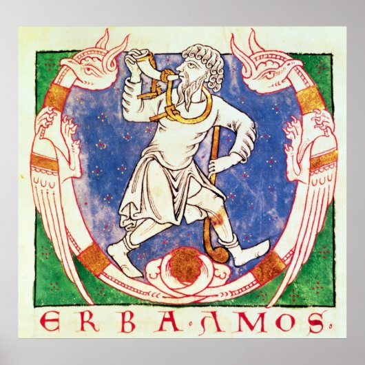 巻き込まれた翼を持つ二つの動物の型枠 ポスター (正面)