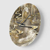 巻上げのジャクソンのファンタジーの未来派都市 ラージ壁時計 (傾斜)