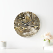 巻上げのジャクソンのファンタジーの未来派都市 ラージ壁時計 (ホーム)