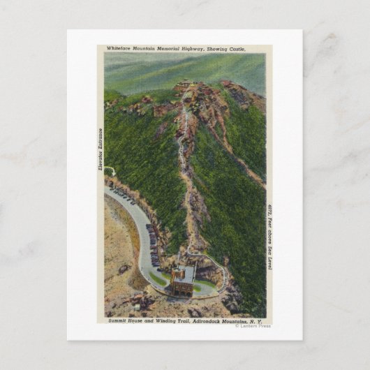 巻回遊歩道の空中表示，城，山頂 ポストカード (正面)