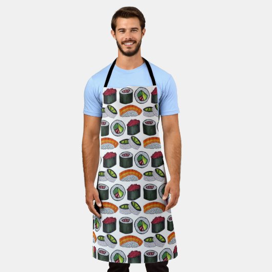 巻日本のき食転がべ寿司 エプロン (着用した状態)