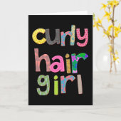 巻毛の女の子 カード (黄色い花)