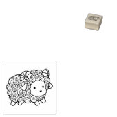 巻毛の小さな羊のラム 1x1 ラバースタンプ (押印)