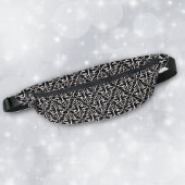 巻物クラシック白黒ダマスク柄 ファニーパック