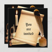 巻物招待状テンプレート 招待状 (正面/裏面)