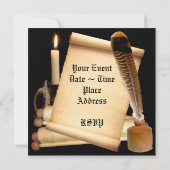 巻物招待状テンプレート 招待状 (裏面)