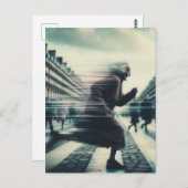 市おもしろいの愛らしい走おばあさん ポストカード (正面/裏面)