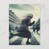 市おもしろいの愛らしい走おばあさん ポストカード (正面)