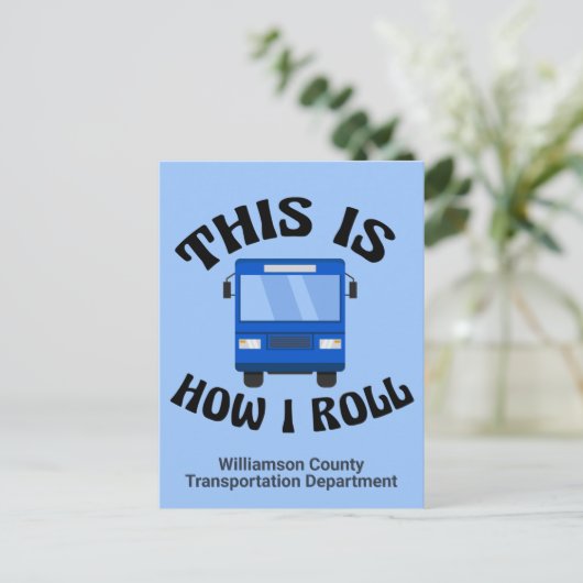 市おもしろいバスの運転私の転がカスタム方 ポストカード (スタンド正面)