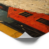 市お洒落の羊フォーク美術油絵 ポスター (角)