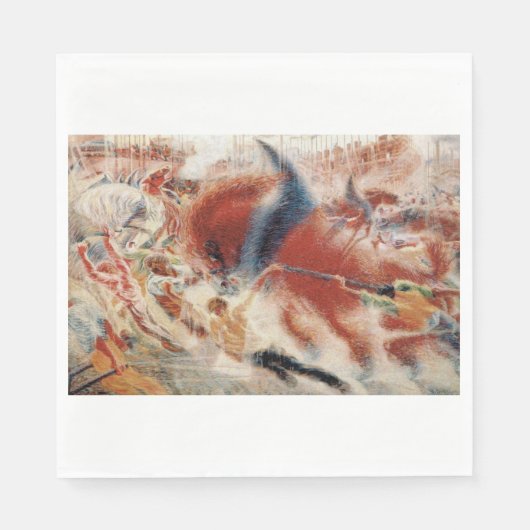 市が上る(ウンベルト・ボッチョーニ) スタンダードランチョンナプキン (正面)