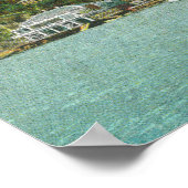 市のウォーターフロントビュー、帆船 ポスター (角)