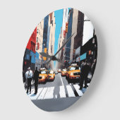 市の一日 ラージ壁時計 (傾斜)