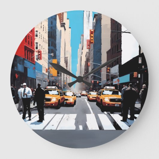 市の一日 ラージ壁時計 (正面)