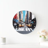 市の一日 ラージ壁時計 (ホーム)