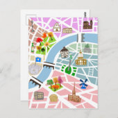 市の地図 ポストカード (正面/裏面)
