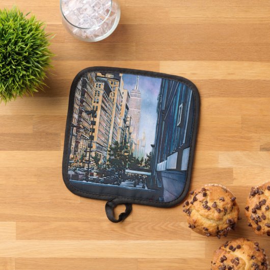 市の境界で一瞬の静寂 鍋敷き (トップダウン)