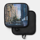 市の境界で一瞬の静寂 鍋敷き (正面/裏面)