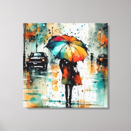 市の夏の雨2 キャンバスプリント