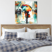 市の夏の雨2 キャンバスプリント (インサイチュ (寝室))
