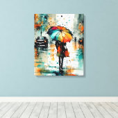 市の夏の雨2 キャンバスプリント (インサイチュ (ウッドフロア))