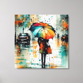 市の夏の雨2 キャンバスプリント (正面)