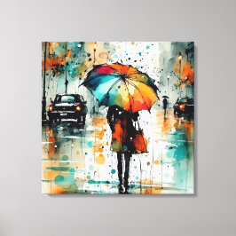 市の夏の雨2 キャンバスプリント