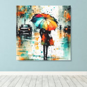 市の夏の雨2 キャンバスプリント (インサイチュ (ウッドフロア))