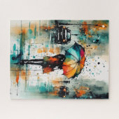 市の夏の雨2 ジグソーパズル (横)