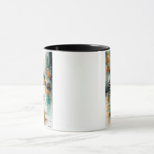 市の夏の雨2 マグカップ (中央)