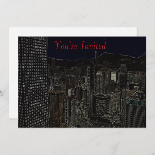 市の屋上 招待状 (正面/裏面)