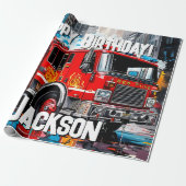 市の消防車 ラッピングペーパー (アンロールド)