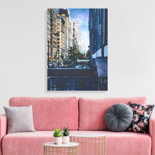 市の立ち入り口で一瞬沈黙する キャンバスプリント (インサイチュ (リビング))