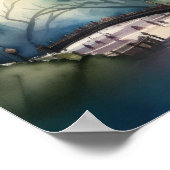 市の絵画公園の水彩画 ポスター (角)