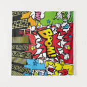 市の背景資料(漫画アートスタイル) タペストリー (正面(横))