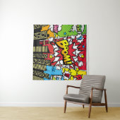 市の背景資料(漫画アートスタイル) タペストリー (インサイチュ(横))