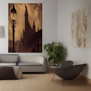 市の街灯 AIアートポスター ポスター