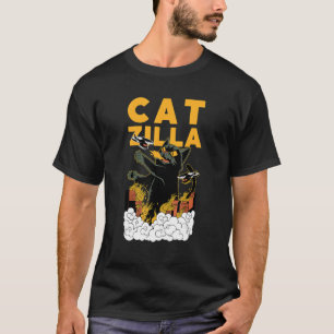 市を破壊するカチラ日本のー怪獣 Tシャツ
