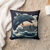 市を襲う寿司鮫の怪物 クッション (ブランケット)