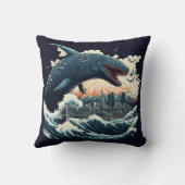 市を襲う寿司鮫の怪物 クッション (裏面)