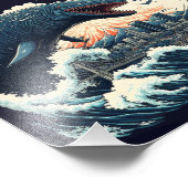 市を襲う寿司鮫の怪物 フォトプリント            (角)