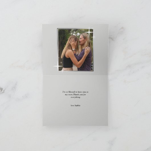 市エレガント月パーソナライズされた写真母の日 カード (内部)
