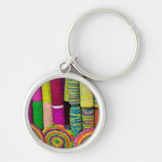 市カラフル場のかご キーホルダー (正面)