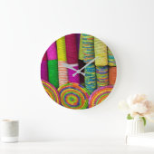 市カラフル場のかご ラージ壁時計 (ホーム)