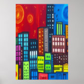 市カラフル芸 | AIアートポスター ポスター (正面)