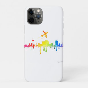 市カラフル飛行機 iPhone 11 PROケース
