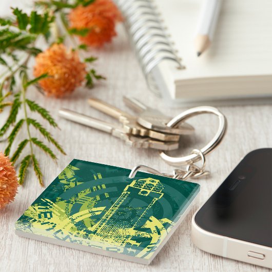 市グランジ図 キーホルダー