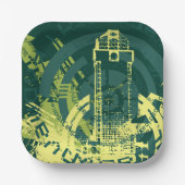 市グランジ図 ペーパープレート (正面)