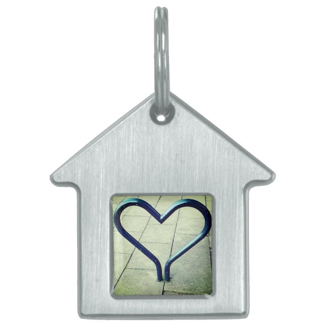 市ハート ペットネームタグ (正面)