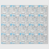 市パーソナライズされたのスカイラインヴィンテージ手書き ラッピングペーパー (フラット)